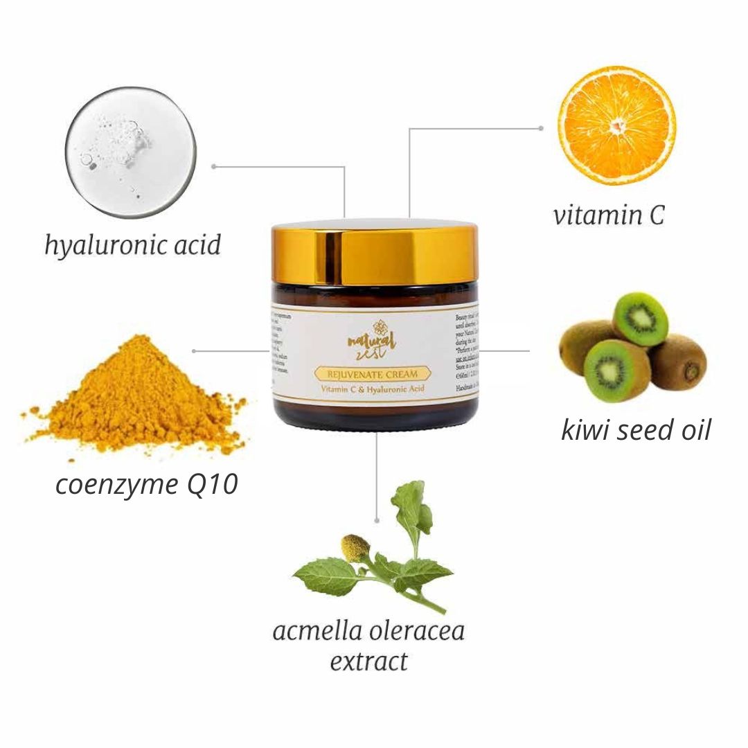 Natural Zest Skincare Rejuvenate Vitamin C and Hyaluronic Acid Cream